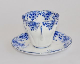 Vintage Royal Albert DAINTY BLUE Cup and Saucer Set - Shelley Shape - Multi Avail 3