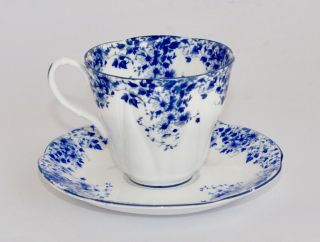 Vintage Royal Albert DAINTY BLUE Cup and Saucer Set - Shelley Shape - Multi Avail 4
