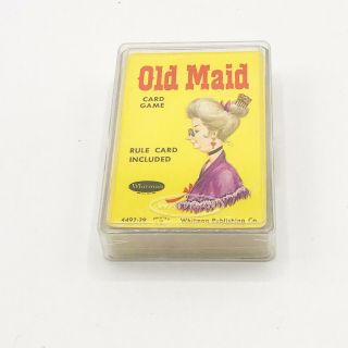 Vintage Whitman Old Maid Card Game 4492 Plastic Case