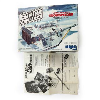 UN - BUILT VINTAGE STAR WARS ESB LUKE SKYWALKER SNOWSPEEDER MODEL KIT MPC 1980 3