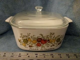 Vintage Corning Ware Spice Of Life 3 Qt Casserole With Lid A - 3 - B