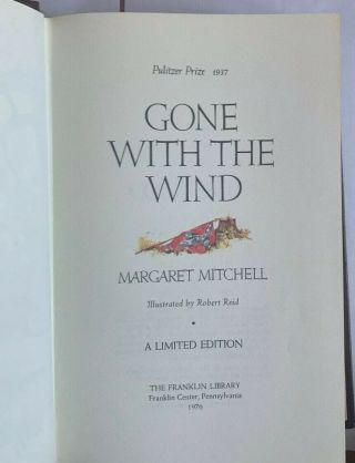 Gone With The Wind Leather Bound Franklin Library Luxury Edition 1976 Perfect 5