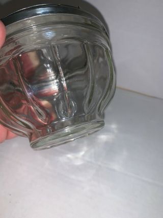 Vintage Clear Glass Sugar Bowl Gemco Stainless Steel Center Hinged Lid 4