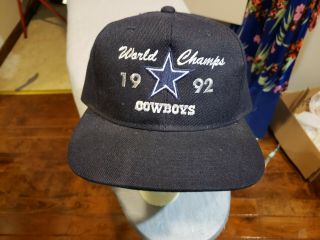 Vintage 1992 Dallas Cowboys Bowl Champions Hat Snap Back Cap