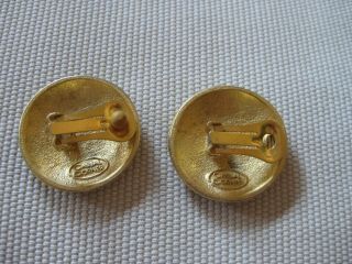 CASUAL CORNER Vintage CC Logo Clip - On Gold - Tone Earrings 5