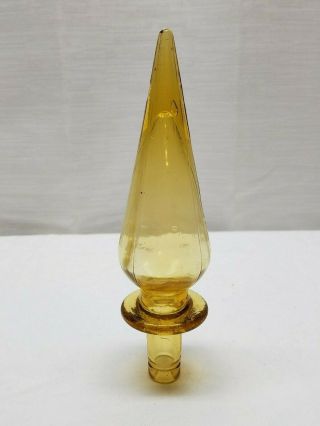 Vintage Blenko Art Glass Amber Bottle Jar Stopper Topper Top Cap Replacement