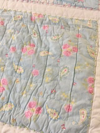 POTTERY BARN KIDS HAND CRAFTED & QUILTED VINTAGE APPLIQUE FLOWER POWER QUILT 7