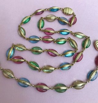 Vintage Swarovski Swan Mark Gold Tone Colorful Crystal Necklace & Bracelet Set
