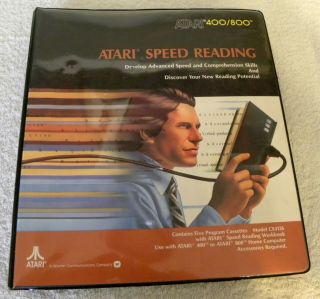 Atari Speed Reading Program Binder Tapes 400/800/1200xl/130xe/1450/815/822/1090