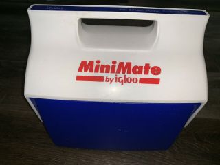 Igloo Minimate Vtg Blue Red White Cooler Personal Lunch 1990 