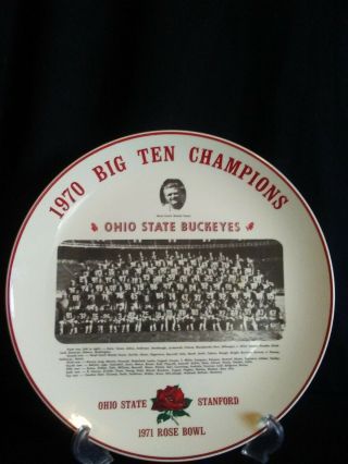 Vintage Ohio State Football Team 1970 Champions Collectible Porcelain Plate