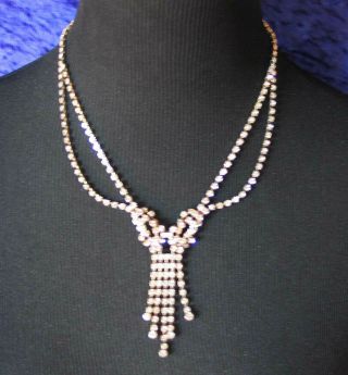 Vintage Faberge Rhinestone Necklace,  In The Box,  Price $128.  00
