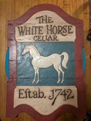 VINTAGE THE WHITE HORSE CELLAR 1742 WHISKEY SIGN 2