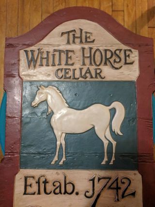 VINTAGE THE WHITE HORSE CELLAR 1742 WHISKEY SIGN 3
