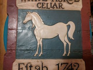 VINTAGE THE WHITE HORSE CELLAR 1742 WHISKEY SIGN 5