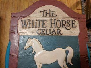 VINTAGE THE WHITE HORSE CELLAR 1742 WHISKEY SIGN 6