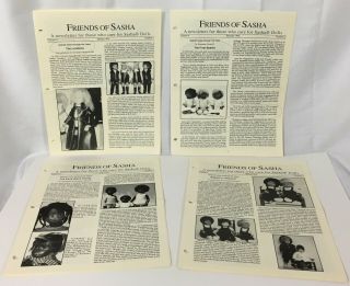 4 Vtg Friends Of Sasha Newsletters Uncut Sewing Knitting Clothes Patterns 1992