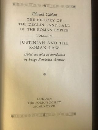 History of the Decline and Fall of Roman Empire Gibbon Folio 4 Of 8 Vol FINE 4