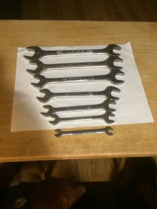 Vintage Craftsman =v= Series 7pc Sae Double Open End Wrench Set Made In Usa