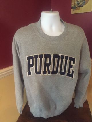 Vtg 90s Purdue Boilermakers Sewn Fuzzy Big Letters Jansport Sweatshirt Mens Xl