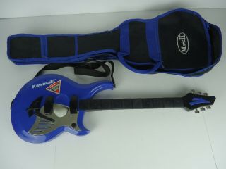 Vintage Kawasaki Guitar Toy Electric Guitar With Case - Blue - 1997 - Dsi Toys