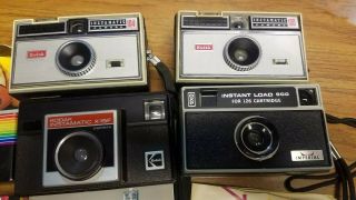 Vintage Kodak Instamatic X - 15F,  100,  104 & Imperial Cameras film and Flash Cubes 2