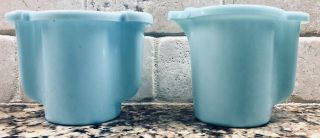 Vintage Tupperware Sugar And Creamer Set Aqua Turquoise Blue 577 - 2 & - 9 Flip Top