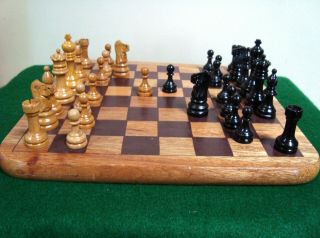 Vintage 1950’s Sutton Style Wood Chess Set & Box