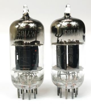 Cbs - Hytron 5814a/wa Black Plate D Getter Balanced And Matched Vacuum Tubes