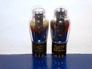 2 X 6j5g Zenith Tubes Black Plate Very Strong Matching Pair (2 Pair Available)