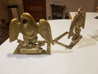 Vintage Patriotic Solid Brass Eagle Bookends