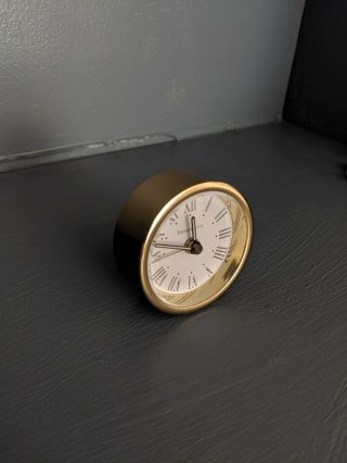 Vintage Tiffany & Co.  Brass Table Clock - Bulova Quartz Travel Clock 4