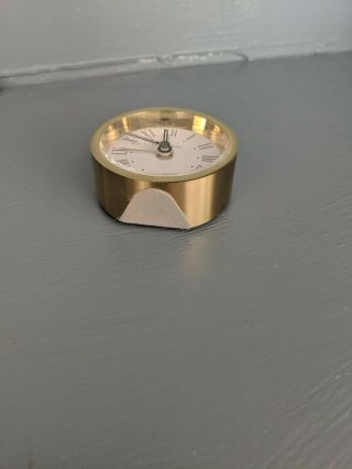 Vintage Tiffany & Co.  Brass Table Clock - Bulova Quartz Travel Clock 7