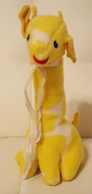 Vintage Bantam Toys Plush Giraffe Wind Up Musical Rock A Bye Baby Rare