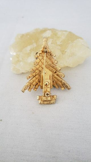 Vintage kramer Christmas tree brooch 5