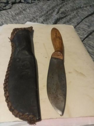 Vintage Custom Made Knife With Sheath