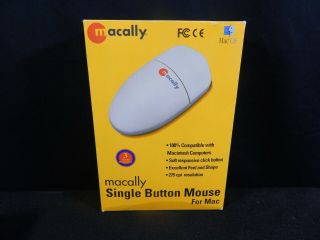 Macally Single Button Mouse For Apple Mac Adb Vintage Nob