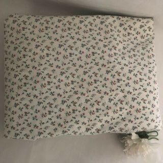Vintage Ralph Lauren Home White Floral Flowers Full Fitted Sheet Green Blue Pink