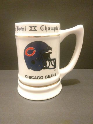 Vintage 1985 Chicago Bears Bowl Xx Champions Mug Nfl Da Bears