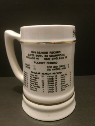 Vintage 1985 Chicago Bears Bowl XX Champions Mug NFL DA BEARS 2