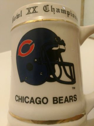 Vintage 1985 Chicago Bears Bowl XX Champions Mug NFL DA BEARS 5