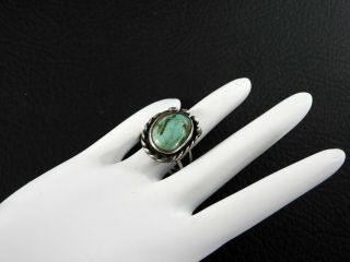 Vintage Solid 925 Sterling Silver Ring Turquoise Southwestern Old Pawn