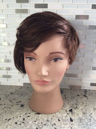 Vtg Pivot Point Mannequin 100 Human Hair Cosmetology Doll Head Short