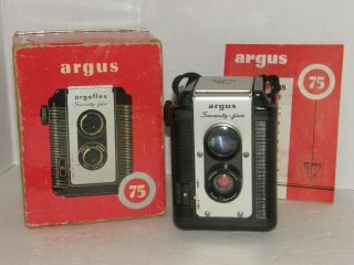 Vintage 1950s Argus Seventy Five Reflex Camera With Box And Instruction