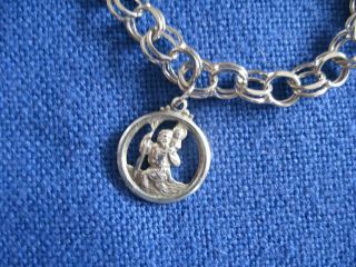 Vintage Catholic Sterling Silver Bracelet & St Christopher Medal By Creed