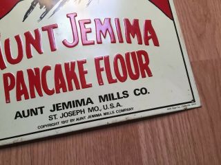 Vintage Aunt Jemima Pancake Flour 1917 Sign Black Americana Metal Tin 9 x 13 2