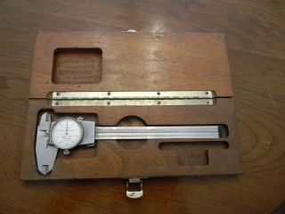 Vintage Brown & Sharpe Dial Caliper 599 - 579 - 3 Swiss Made Box.  001 "