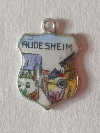 Rudesheim,  Germany Vintage Silver Enamel Travel Charm