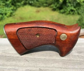 Vintage Smith & Wesson Wood Chrome Pistol Grip
