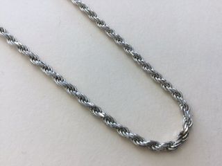 Vintage Sterling Silver 925 Chunky Long Rope Chain Necklace 30 " Dk12